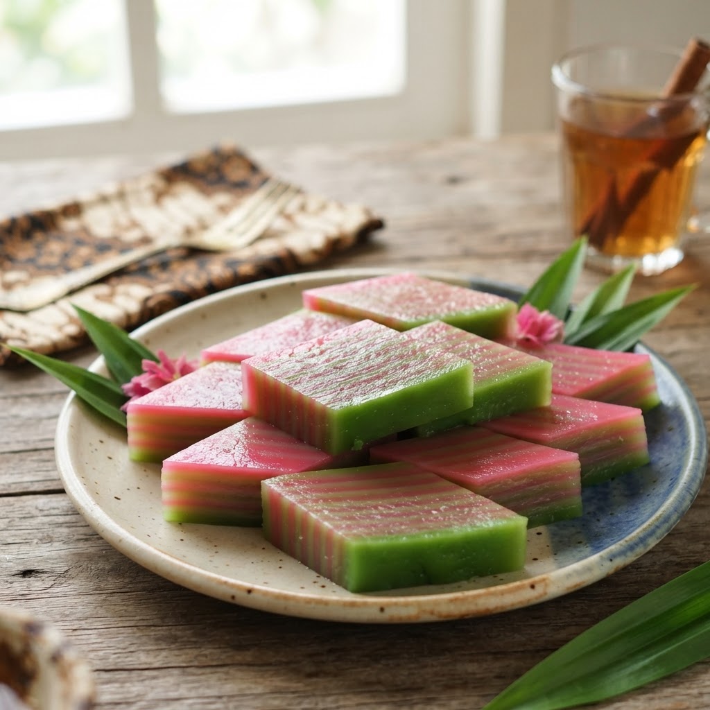 Photo de la recette Kue Lapis Pelangi — dessert indonésienne maison