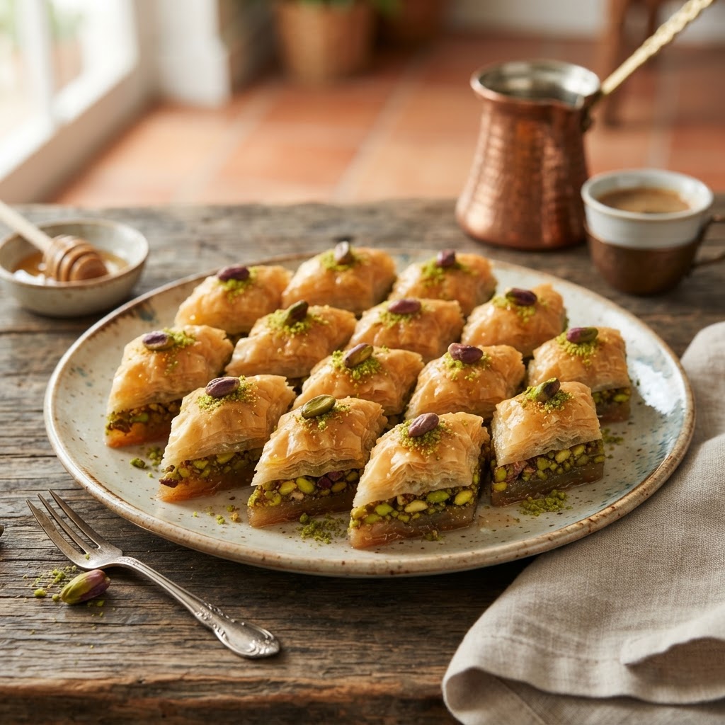 Photo de la recette Baklava aux pistaches — dessert libanaise maison