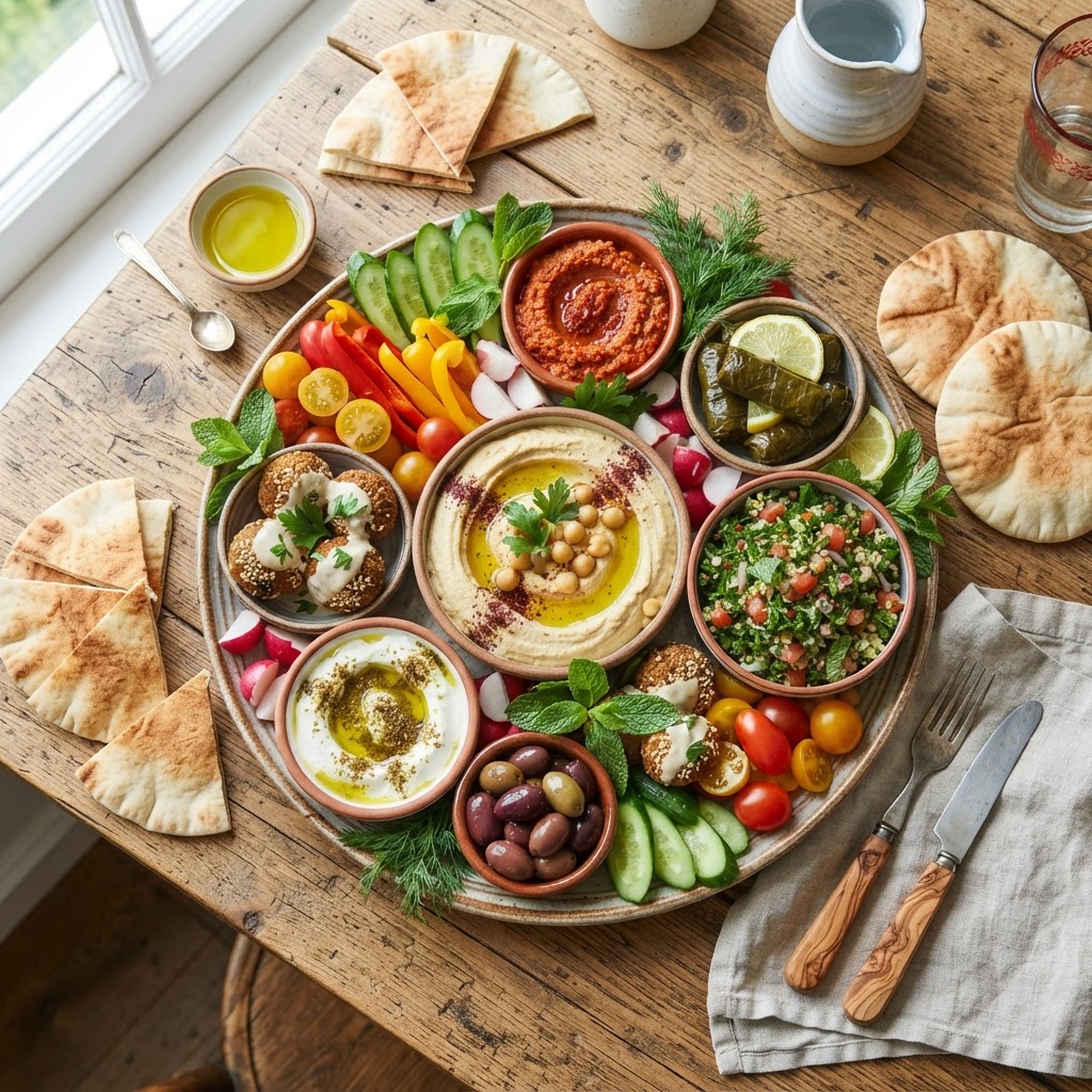 Photo de la recette Mezze libanais — houmous et falafels — plat libanaise maison