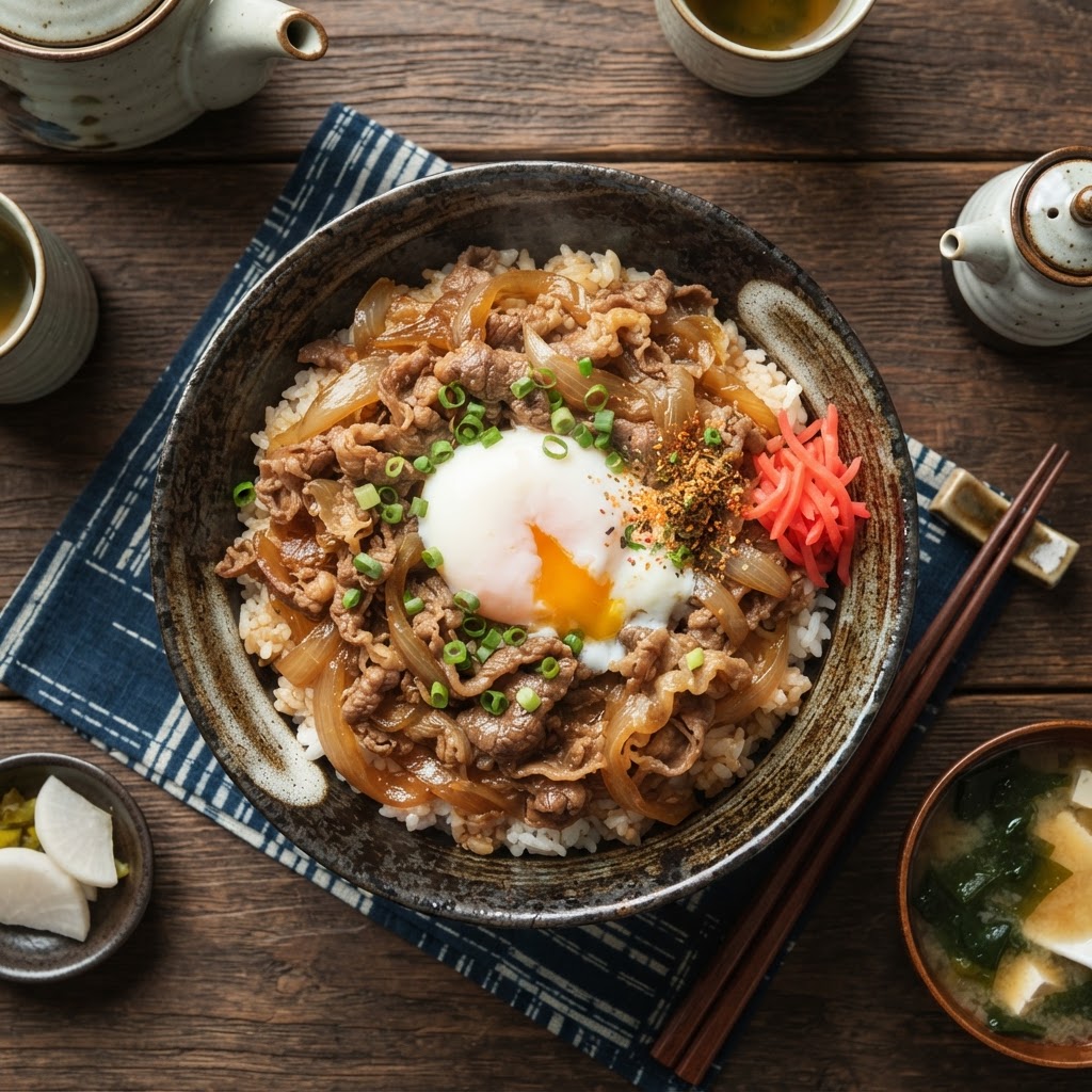 Photo de la recette Gyudon — donburi de bœuf — plat japonaise maison