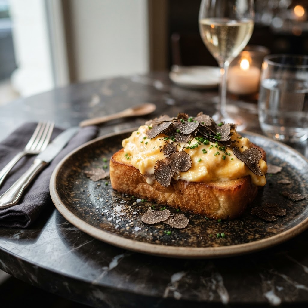 Photo de la recette Œufs brouillés à la truffe — entrée française maison