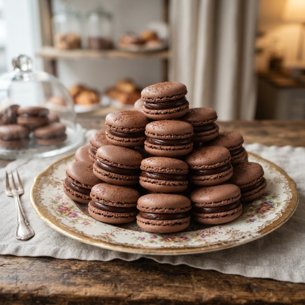 Photo de la recette Macarons au chocolat — dessert française maison