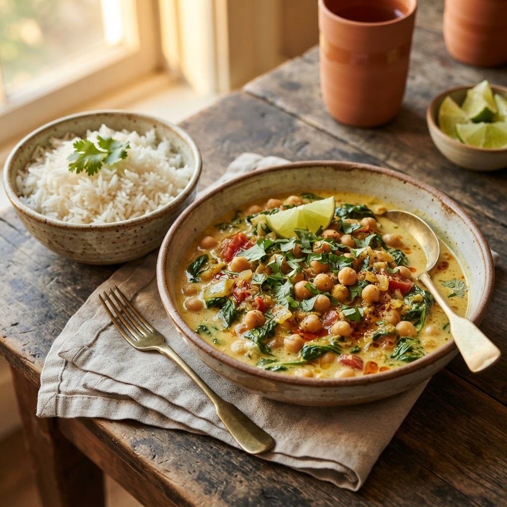 Photo de la recette Curry de Pois Chiches au Lait de Coco — plat indienne maison