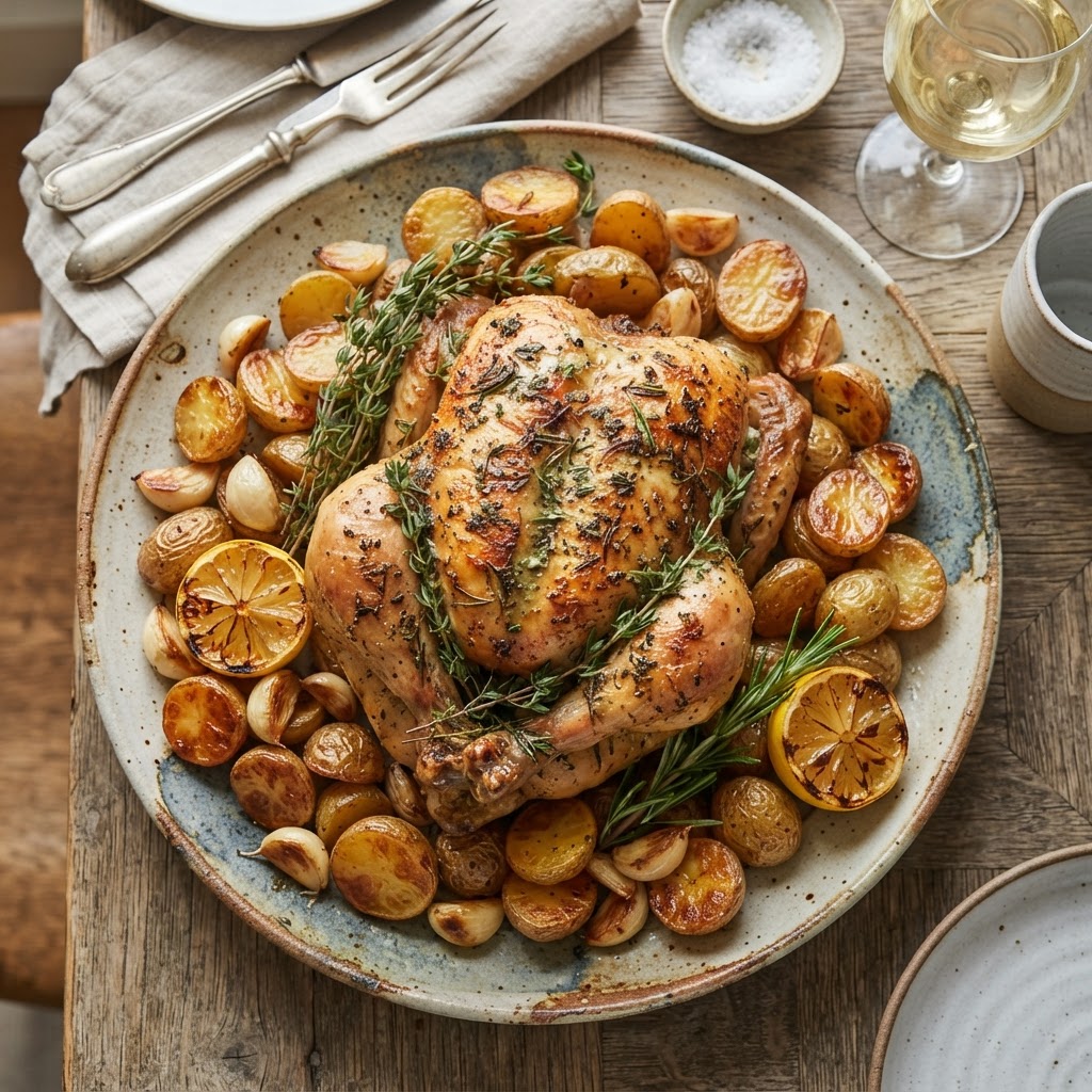 Poulet rôti aux herbes