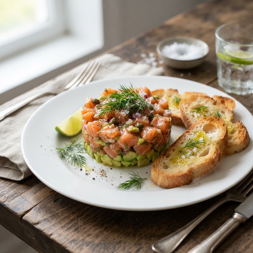 Photo de la recette Tartare de saumon — entrée française maison