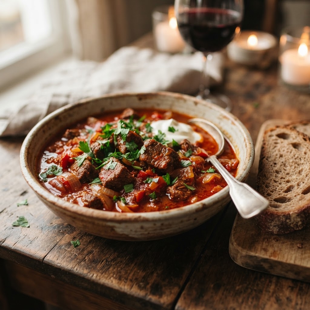 Photo de la recette Gulaš (goulasch balkanique) — plat balkans maison
