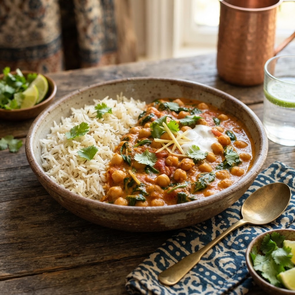 Photo de la recette Curry de pois chiches — plat indienne maison