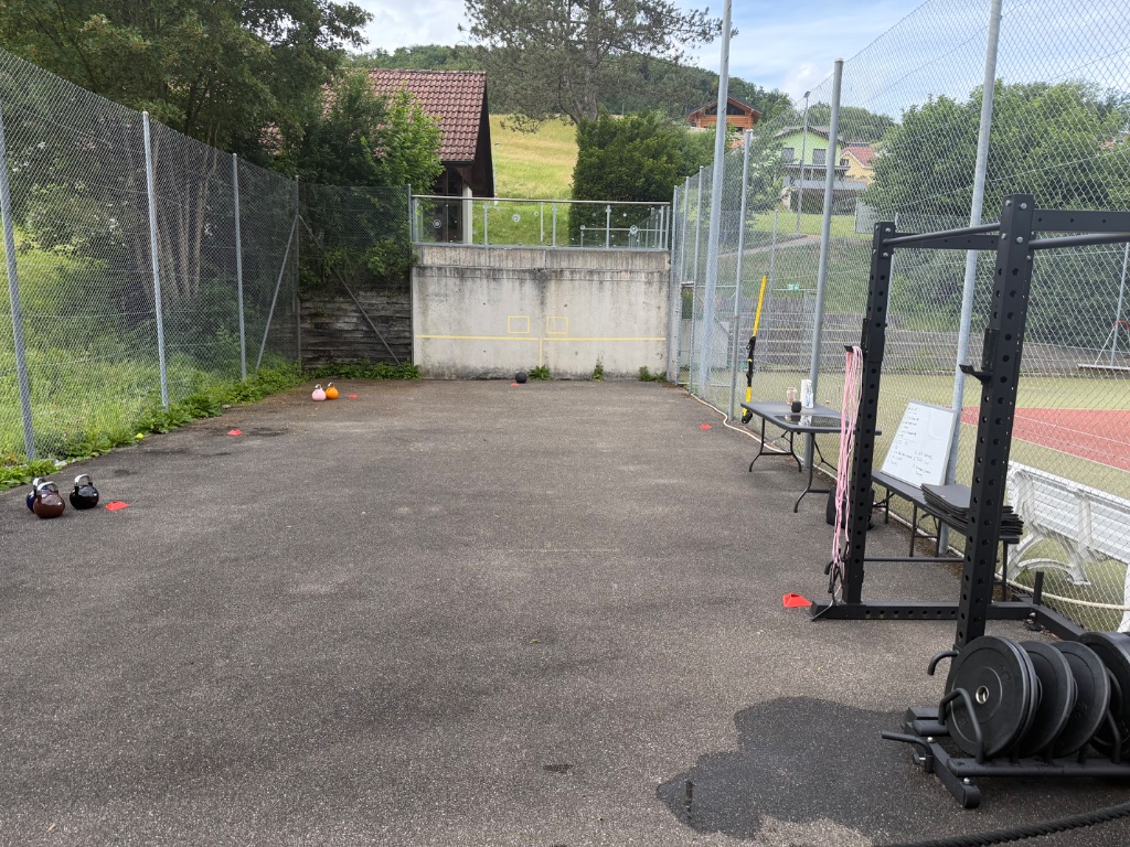 Trainingsplatz aufgebaut