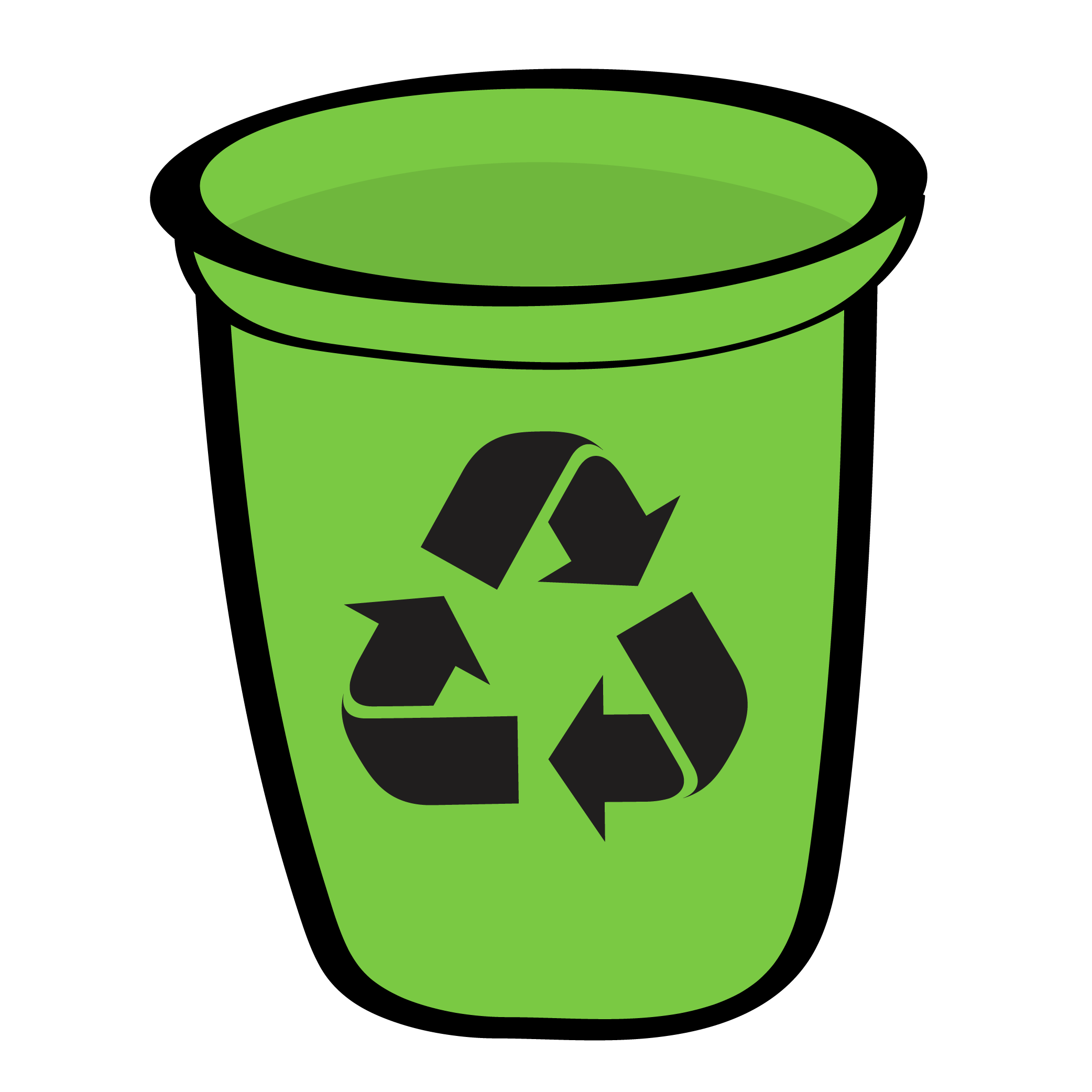 Green recycling bin