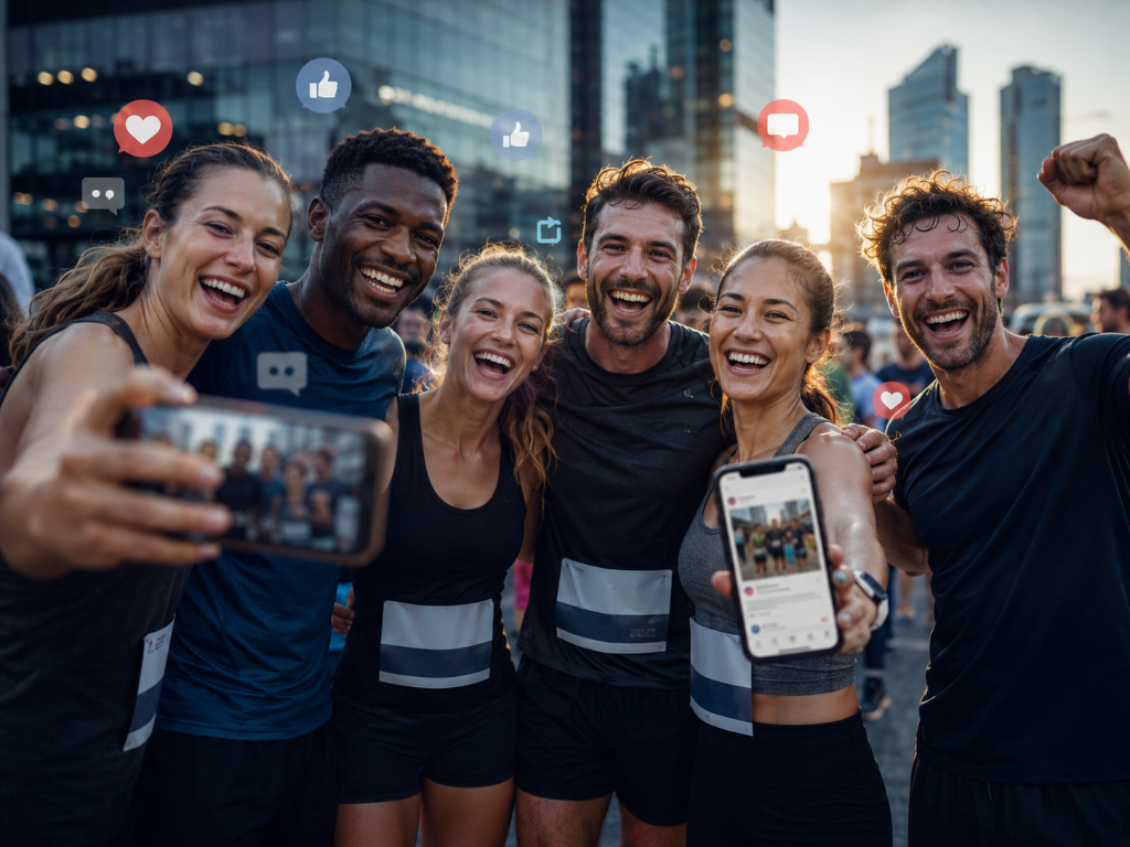 Mitarbeitende teilen ihre Firmenlauf-Erlebnisse auf Social Media