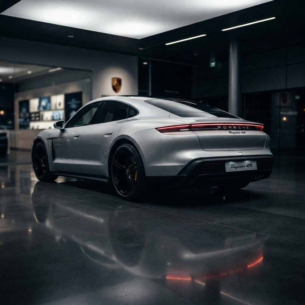 Porsche Taycan 4S available for luxury car rental in Bucharest – view 2