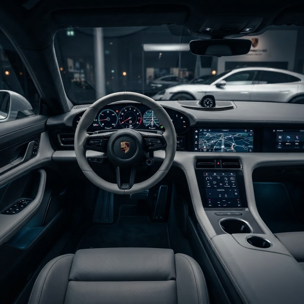 Porsche Taycan 4S available for luxury car rental in Bucharest – view 3