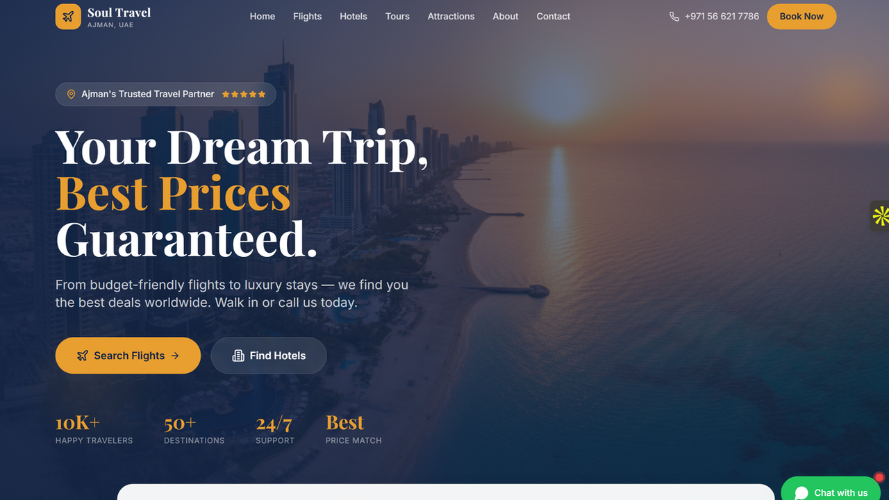 Travel Tourism Agency - Quick Launch Website template preview