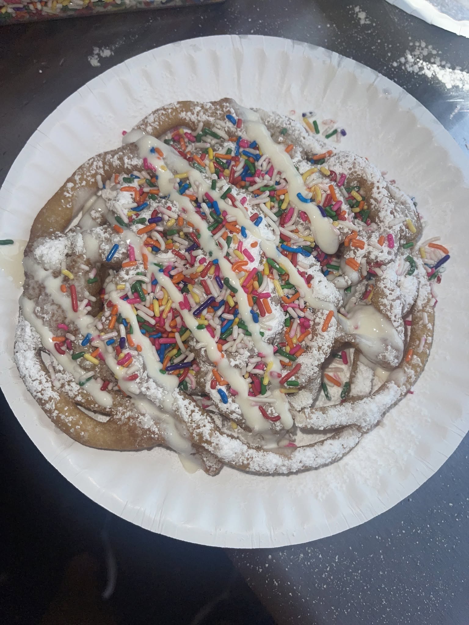 Funnel cake with powdered sugar