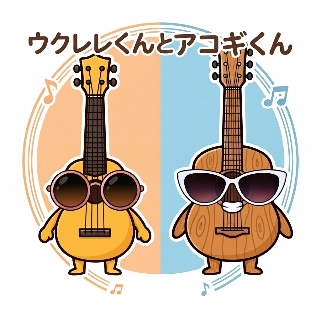 ウクレレくんとアコギくん