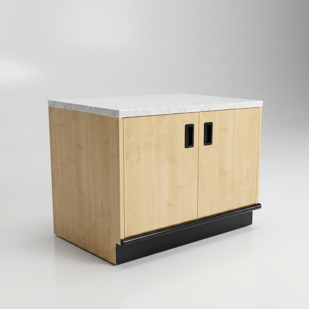 Wood Cabinet with Marble Top