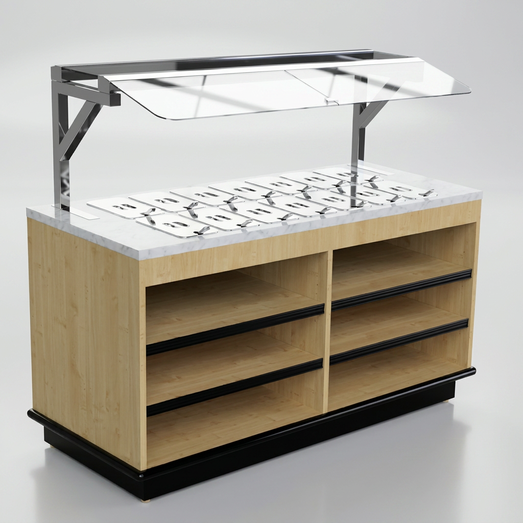 Bulk Foods Buffet Station with Sneeze Guard