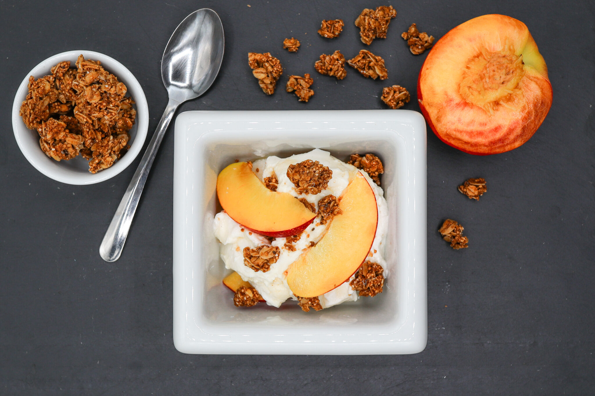 Basic Granola & Peach Parfait