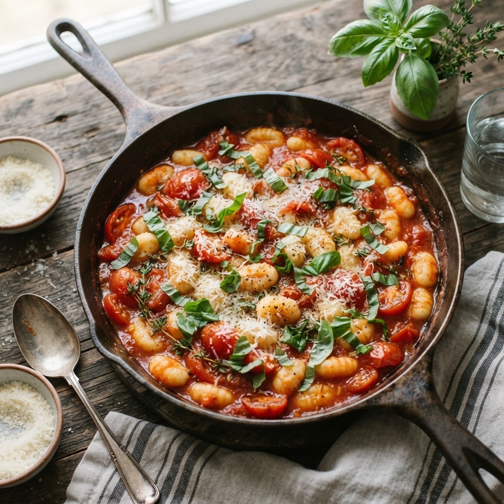 Easy Fresh Tomato Sauce with Gnocchi