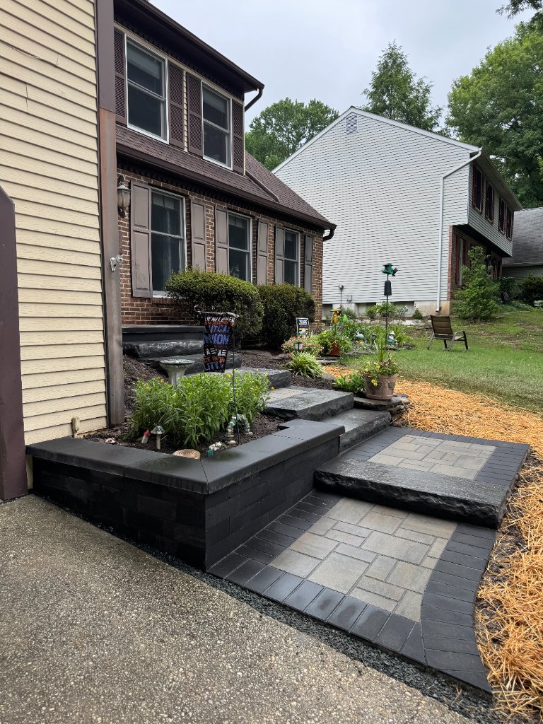 Paver Entry Steps & Planter Wall — Columbia, MD