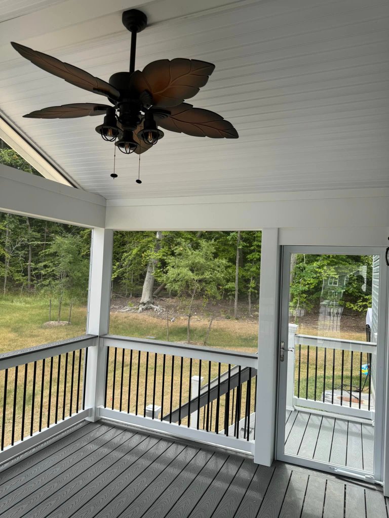 Screen Porch with Ceiling Fan