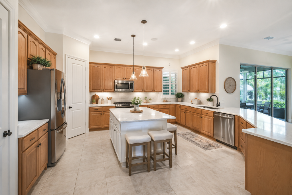 Kitchen cabinet refinishing before and after transformation