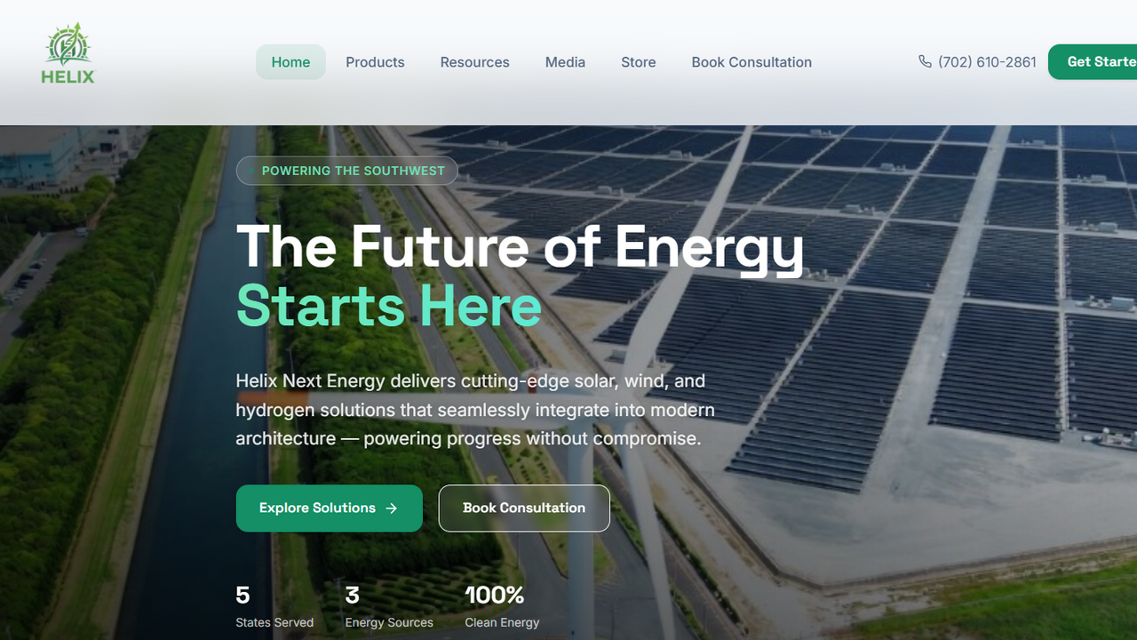 Solar Energy Helix Next Energy template preview