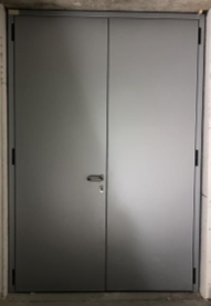 Industrial steel double door system
