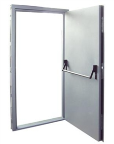 Industrial single steel door with panic bar