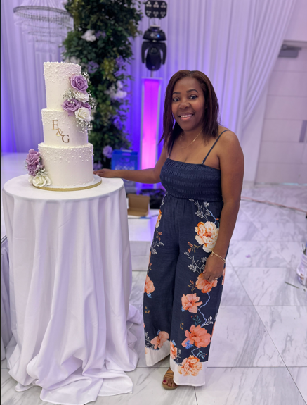 Elegant custom cake detail