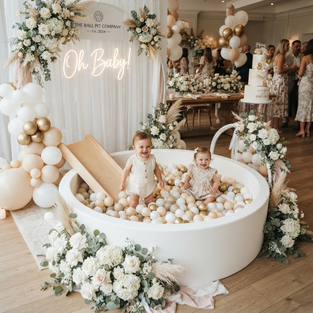 Ball pit hire provider at work