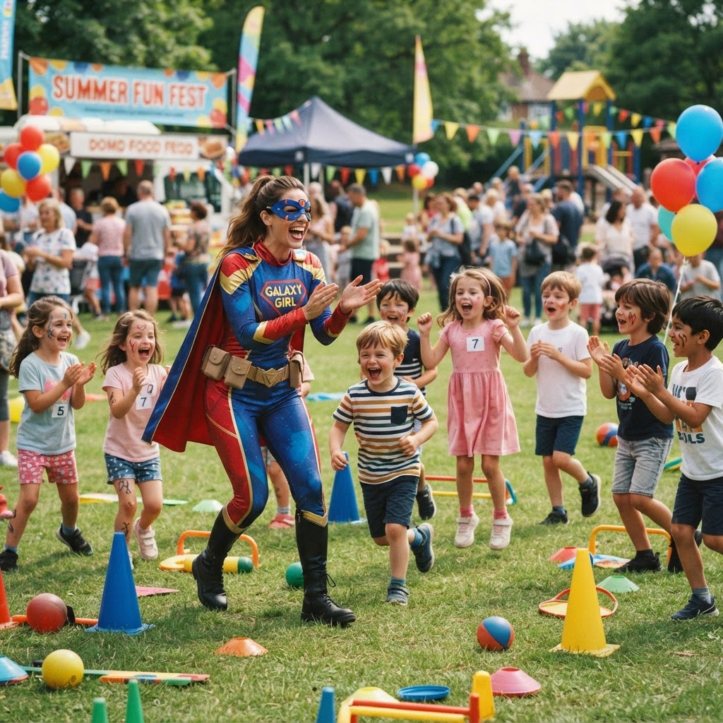 Party character performer at work