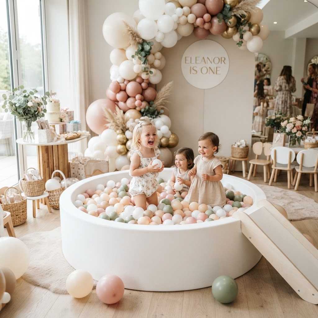 White & themed ball pits