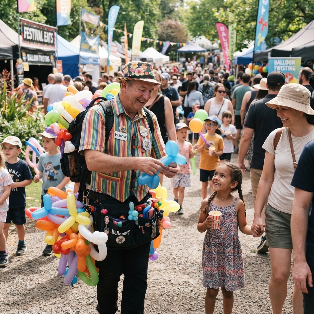 Roving balloon entertainers