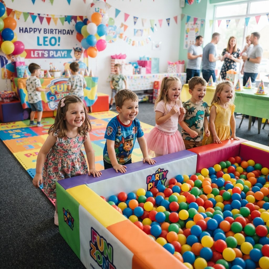 Ball pit hire provider at work