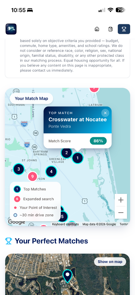 Live match map