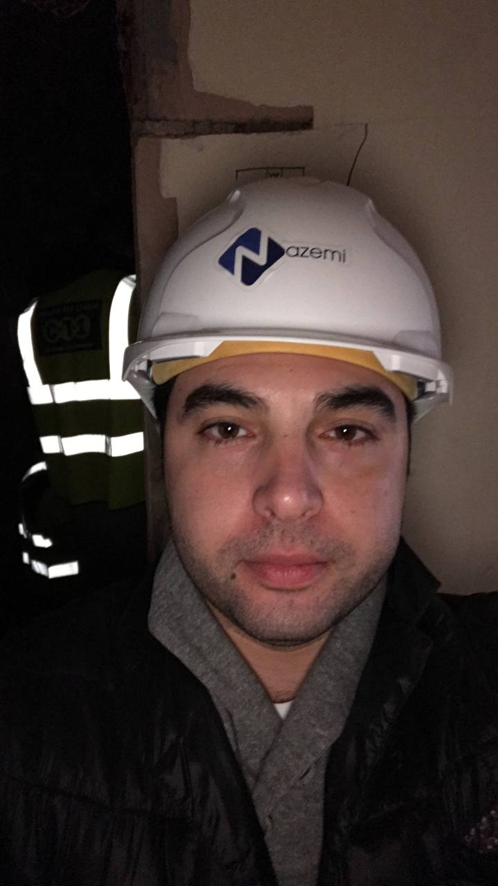 Saied Nazemi on site — Nazemi branded hard hat