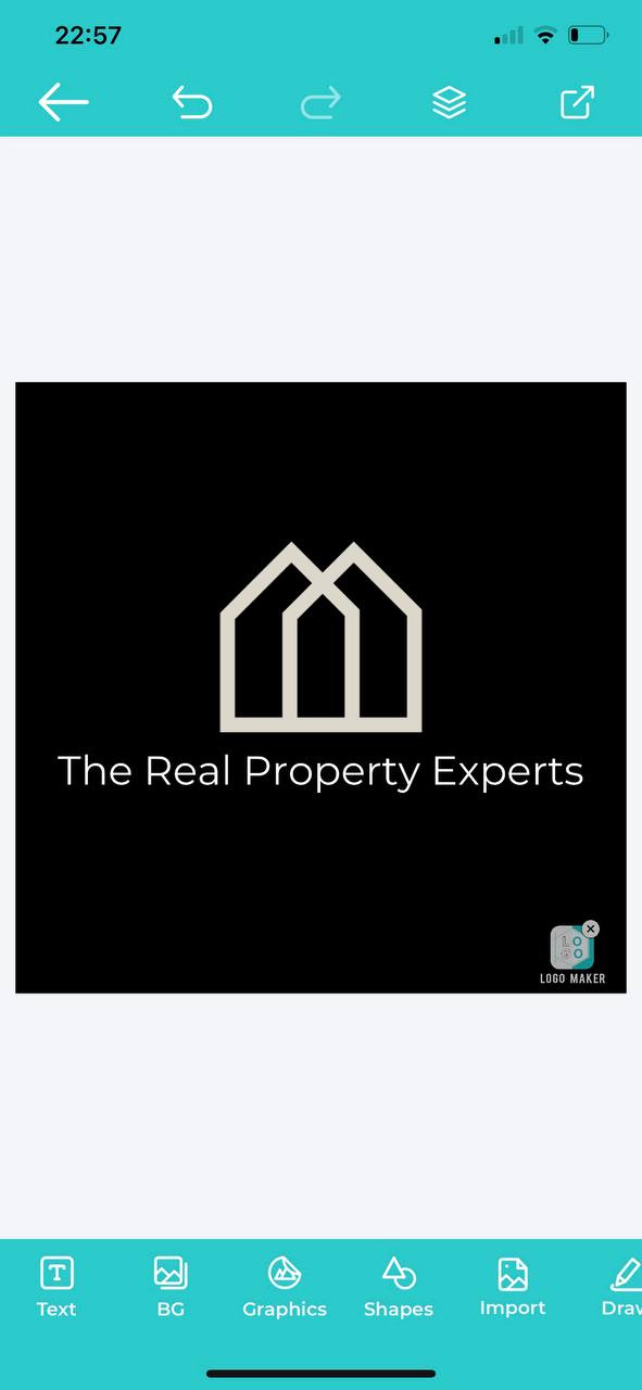 First TRPE logo concept — The Real Property Experts, designed on phone app, 2020