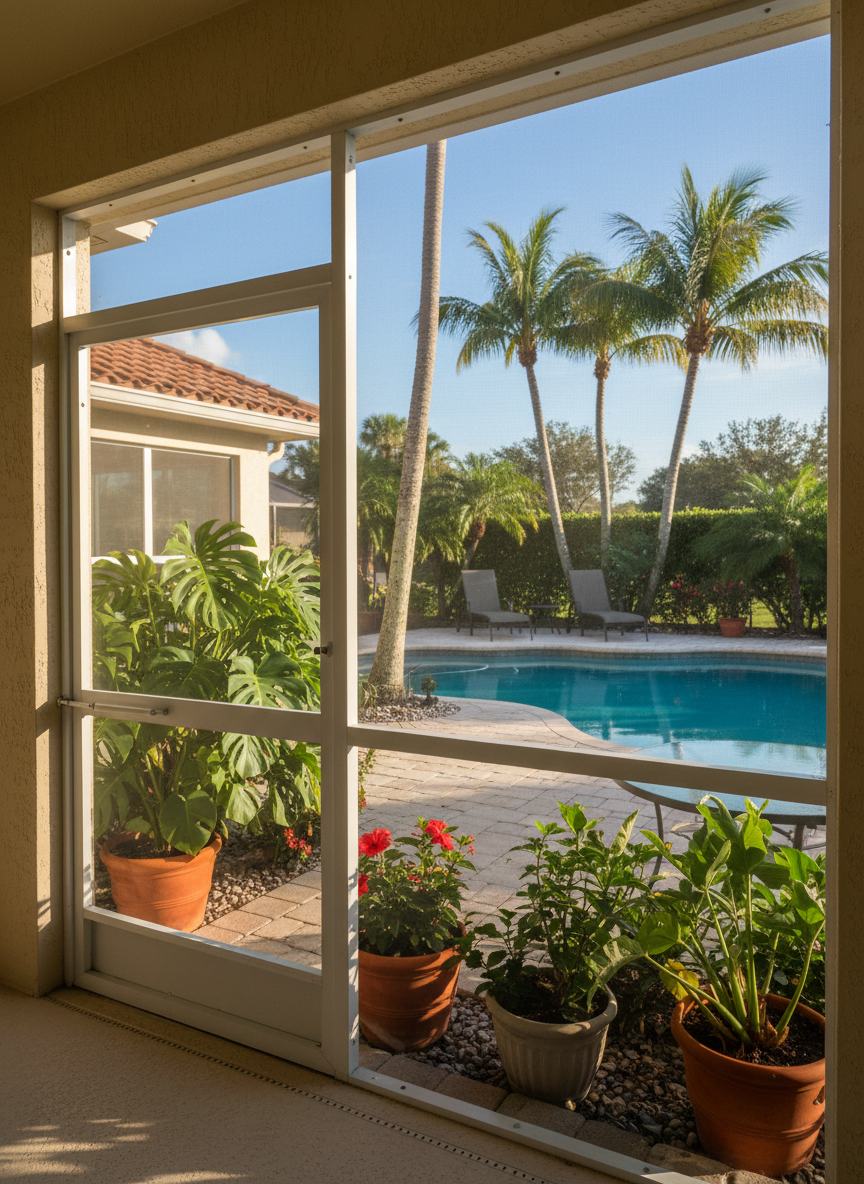 Screen door ready for a Florida home