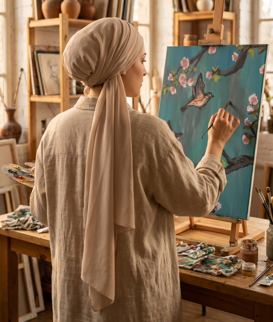 Hind Najim in her studio