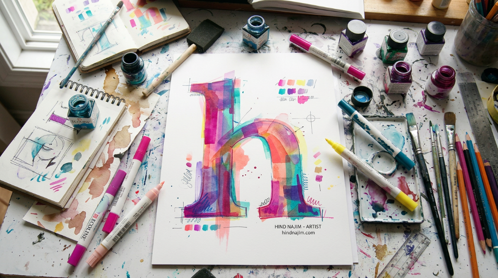 Hind Najim artist workspace