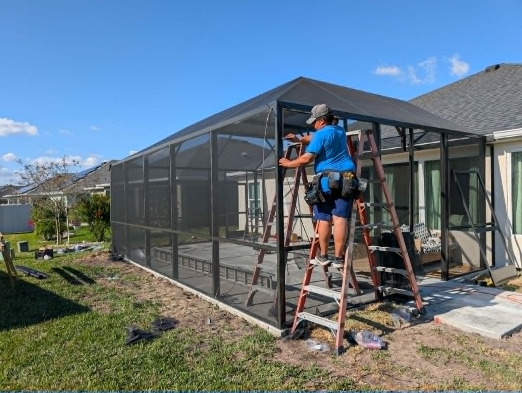 Pool cage installation in Lake Helen FL