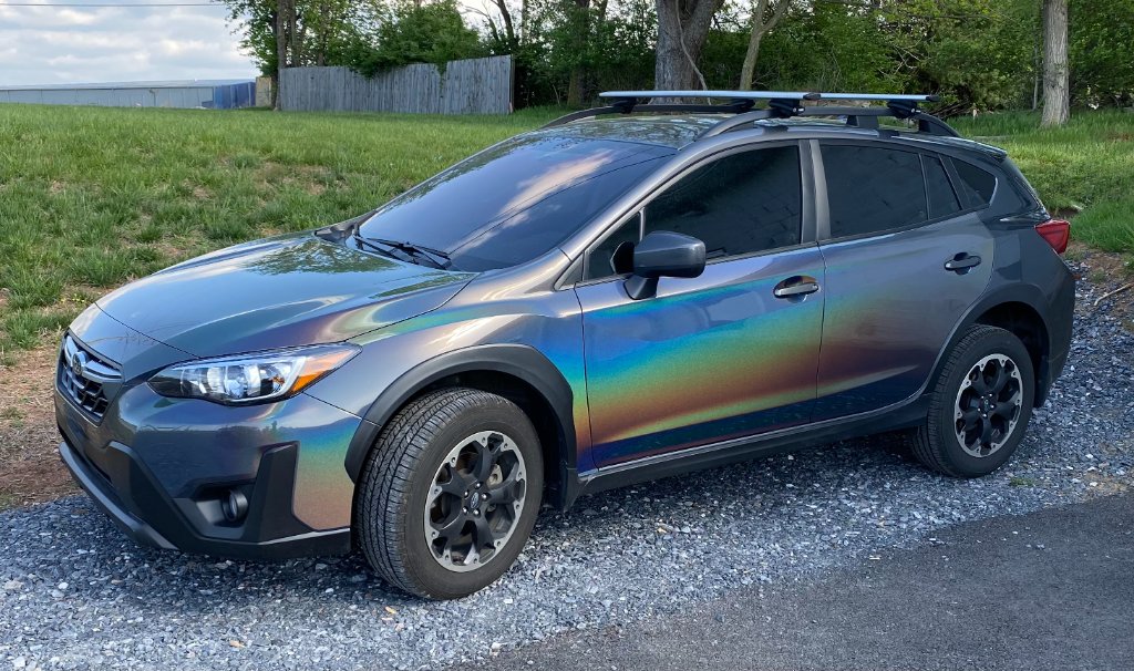 Color changing rainbow paint-protection film (PPF)