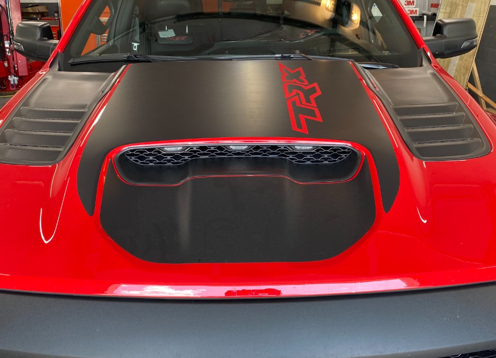 RAM TRX hood vinyl wrap