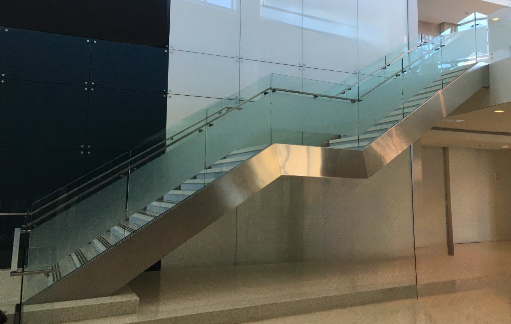 Commercial stairway glass frosted film