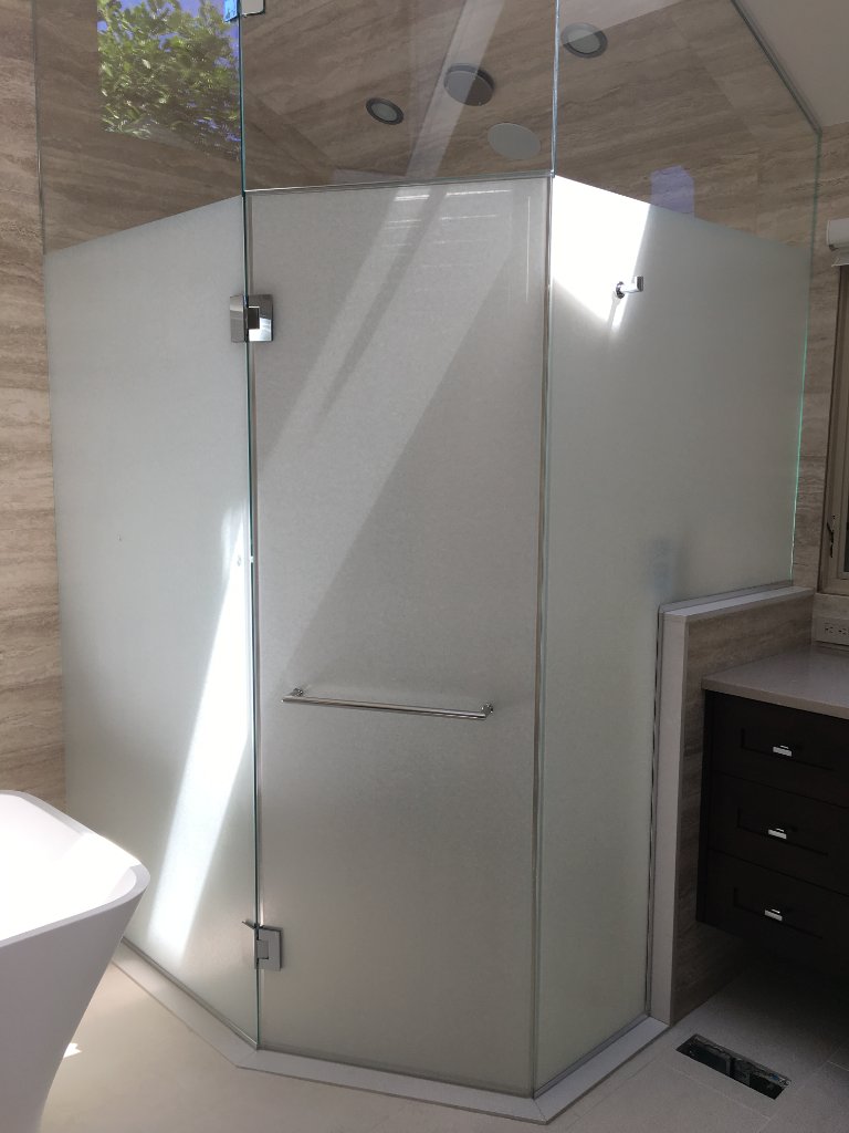 Residential shower frosted film
