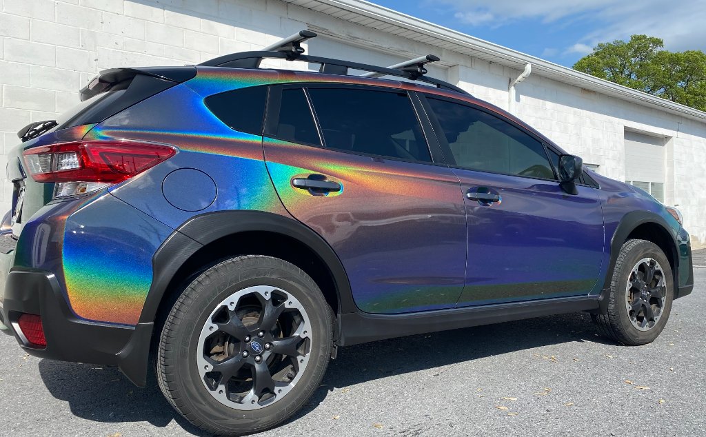 Color shift vinyl wrap side view