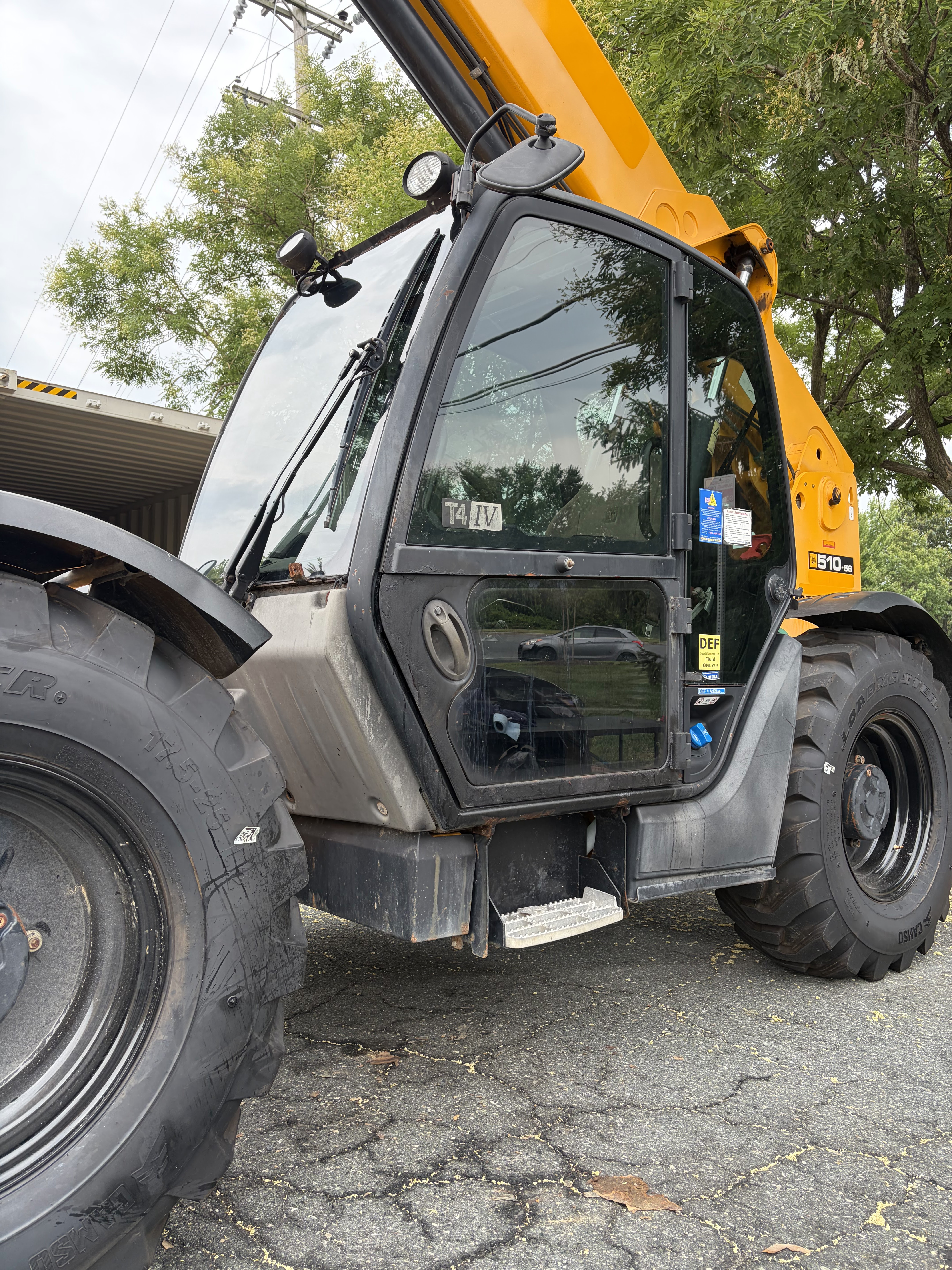 JCB telehandler with tinted cabin glass