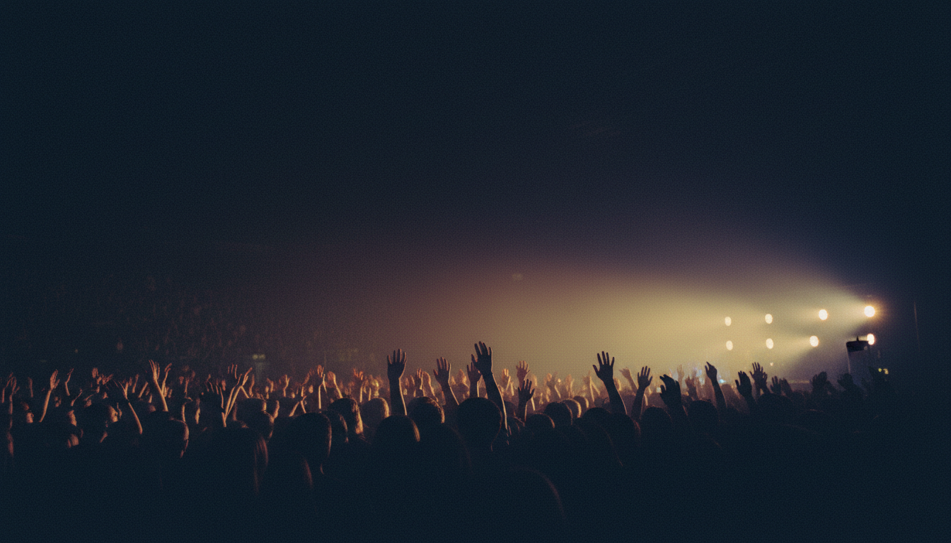 Concert crowd in a moment of shared connection