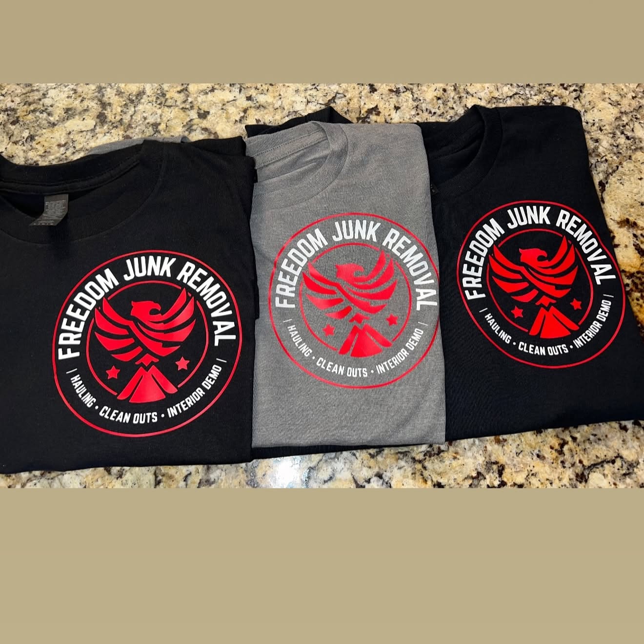 Custom tees for Freedom Junk Removal